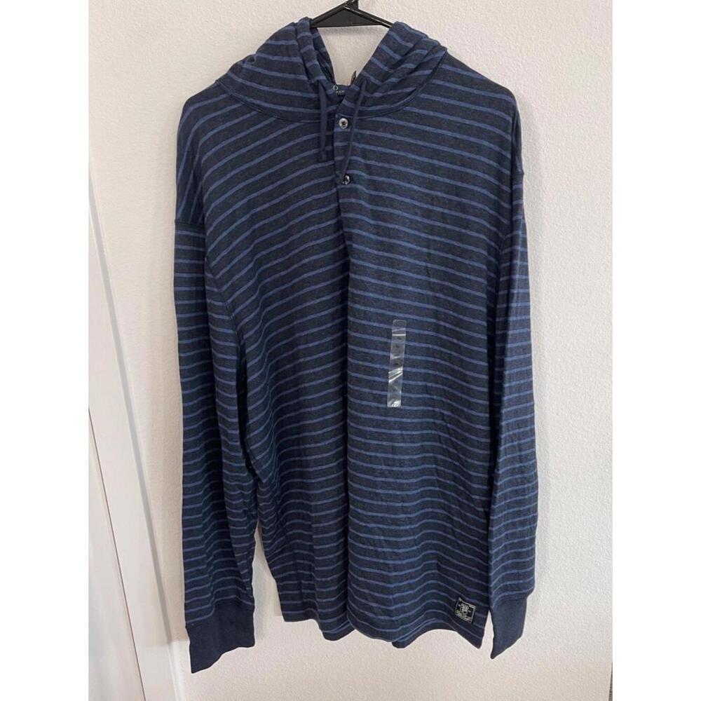 Polo Ralph Lauren Men’s Hoodie Sweater Navy Blue Stripe XXL